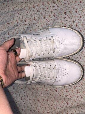 Puma Cali White Leather Low-Top Sneakers